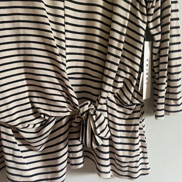 NWT Tribal Striped Front Knot Top - Picture 2 of 9